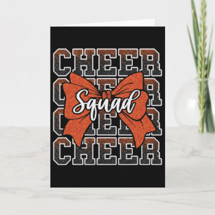 Cartão Equipe de Torcida Laranja Divertida Cheerleader Es
