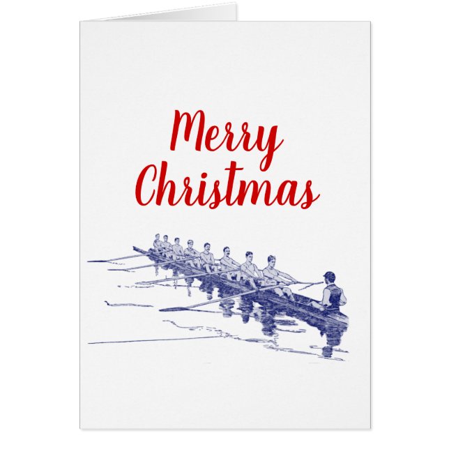 Cartão Equipe de Tripulação de Remadores Azuis Desportivo (Frente)