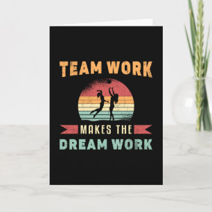 Cartão Equipe de vôlei faz o Dream Work Beach Retro