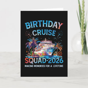 Cartão Equipe do Cruzeiro de Aniversário de 2026 Tripulaç