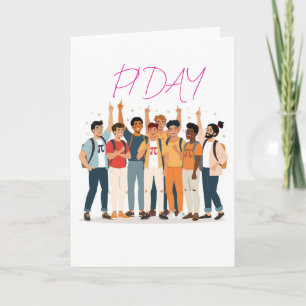 Cartão Equipe do Dia do Pi - Ilustração para Amantes de M