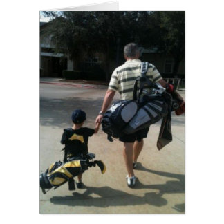 Cartão Equipe do golfe do pai e do filho