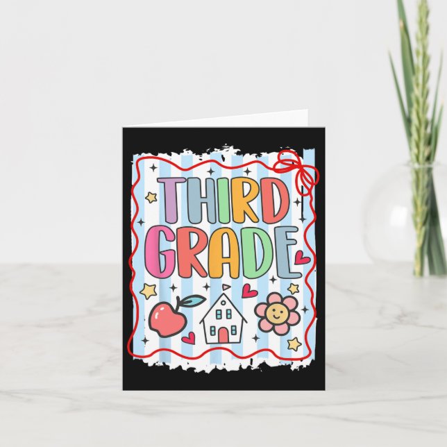 Cartão Equipe do Terceiro Ano de Volta às Aulas 3º Ano  (Frente)