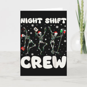 Cartão Equipe do Turno da Noite de Natal da Enfermeira Es