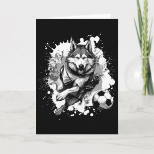 Cartão Equipe Esportiva de Futebol Cachorro Husky 