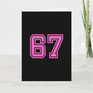 Cartão Equipe Esportiva Retro Rosa Número #67 