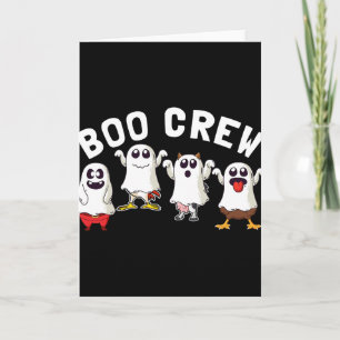 Cartão Equipe Fantasma Boo Divertida Galinha Vaca Natal H