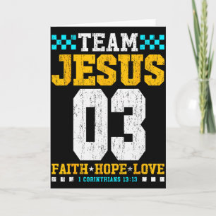 Cartão Equipe Jesus 03 Fé Esperança Amor Versículo Bíblic