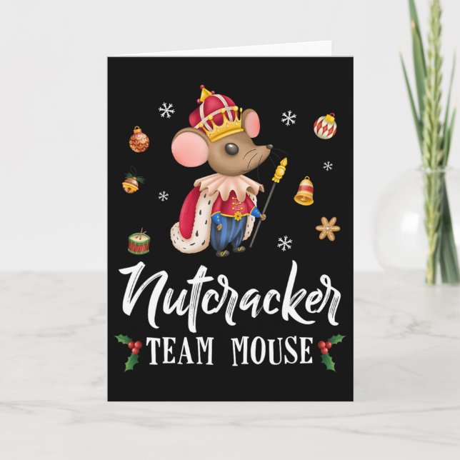 Cartão Equipe Mouse Nutcracker Dança de Natal Diversão So (Frente)
