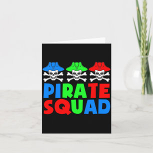 Cartão Equipe pirata piratas fofos crânio halloween pirat
