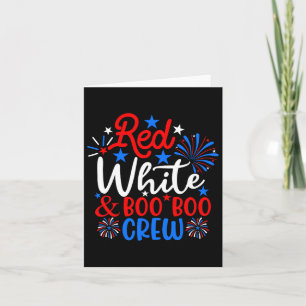 Cartão Equipe Vermelho Branco E Boo Boo Divertida Enferme