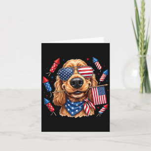 Cartão Er Spaniel Americano Bandeira Dos EUA Dia Da Memór
