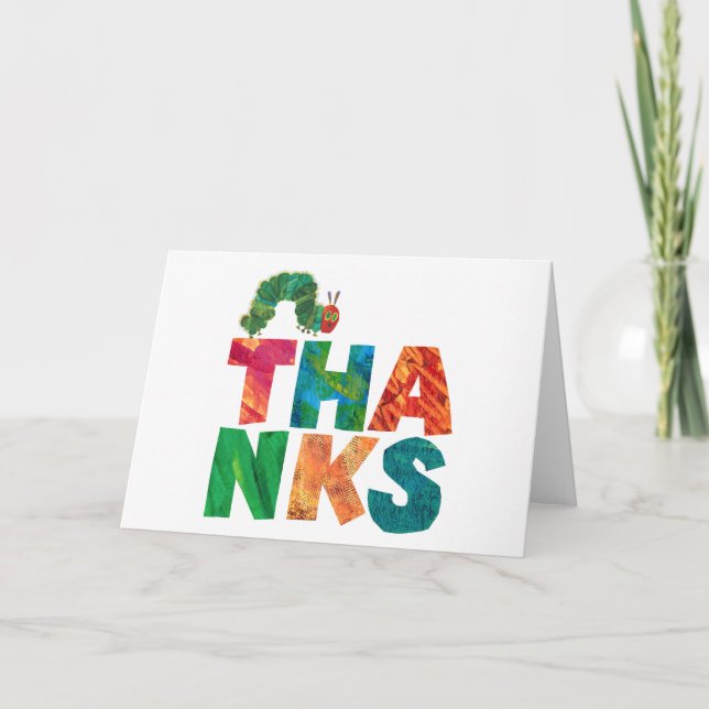 Cartão Eric Carle | Lagartas Obrigados (Frente)