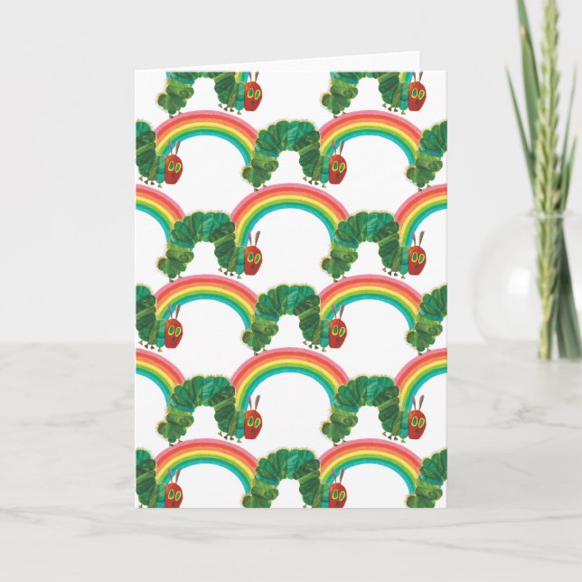 Cartão Eric Carle | Padrão De Lagarta Muito Faminta (Frente)