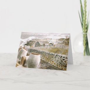 Cartão Eric Ravilious art, Convoy Passing an Island