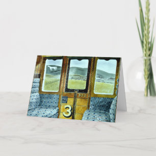 Cartão Eric Ravilious art, Paisagem do Comboio,