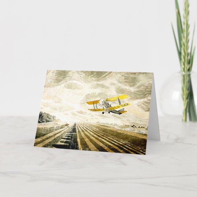 Cartão Eric Ravilious trabalho de arte, Tiger Moth, (Frente)