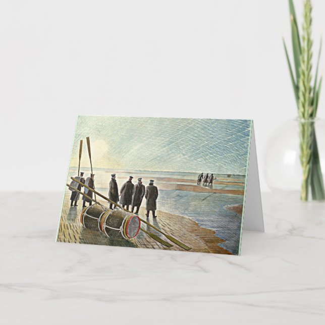 Cartão Eric Ravilious - Trabalho perigoso em baixa distân (Frente)