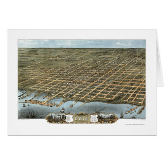 Cartão Erie, mapa panorâmico do PA - 1870