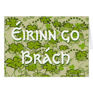 Cartão Erin Go Bragh, frase gaélica Irlanda para sempre