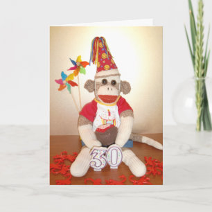Cartão Ernie the Sock Monkey 30th Birthday Card