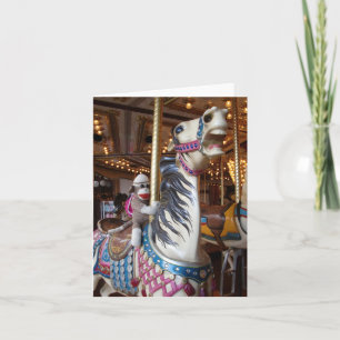 Cartão Ernie the Sock Monkey Carousel Horse Note Card