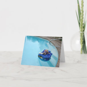 Cartão Ernie the Sock Monkey Natation Piscina Note Card