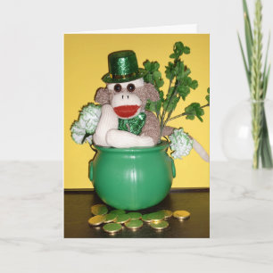 Cartão Ernie the Sock Monkey St. Patrick's Day Card