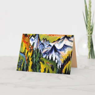 Cartão Ernst Kirchner - Berggipfel, famosa pintura