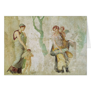 Cartão Eros que está sendo punido na presença do Afrodite