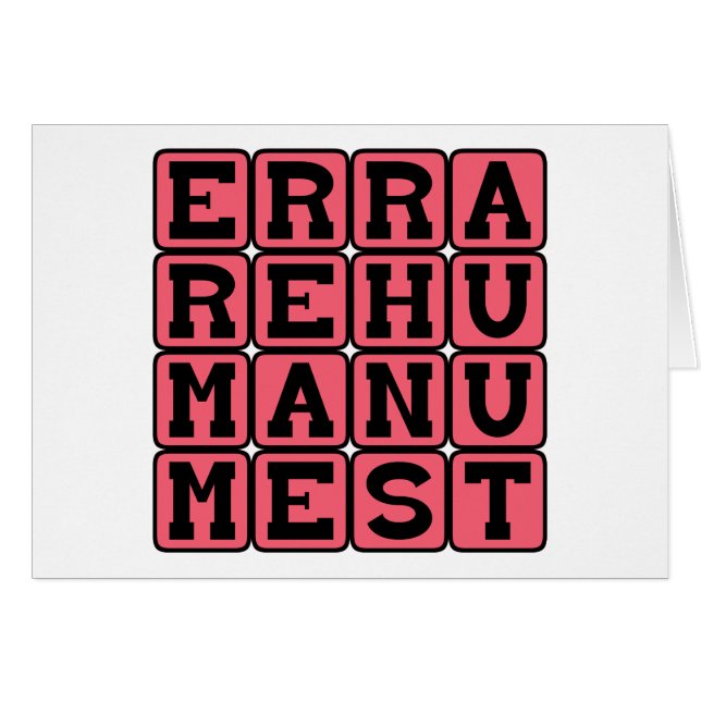 Cartão Errare Humanum Est, Errar é Humano (Frente Horizontal)
