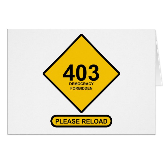 Cartão Erro 403: Democracia Proibida (Frente Horizontal)