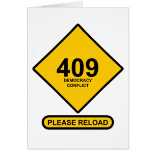 Cartão Erro 409: Conflito de democracia