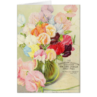 Cartão Ervilhas doces bonito