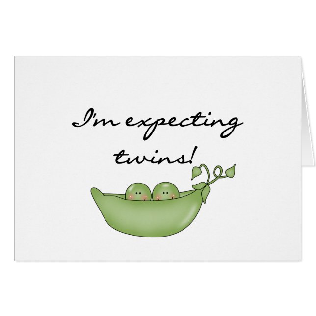 Cartão Ervilhas gêmeas em um vagem (Frente Horizontal)