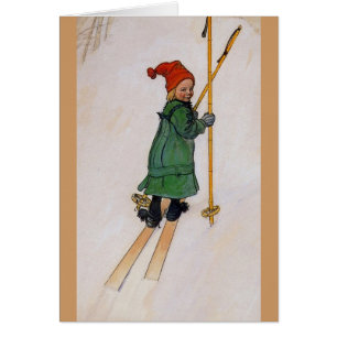 Cartão Esbjorn em Skis 1905