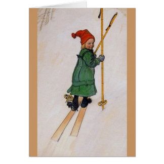Cartão Esbjorn em Skis 1905