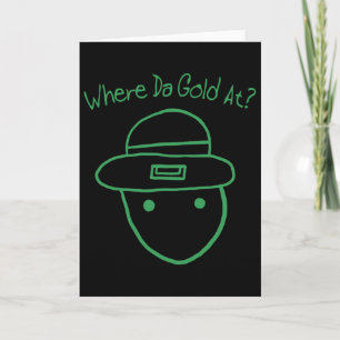Cartão Esboço Amador de Leprechaun Engraçado Meme Irlandê