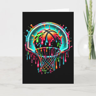Cartão Esboço Colorido Pingando Cor Splash Hoop Net Dri