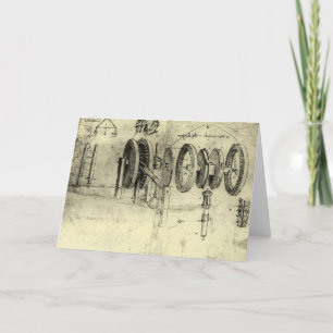 Cartão Esboço de Engenharia de Leonardo da Vinci de uma r