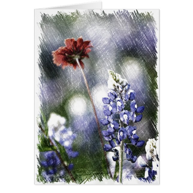 Cartão Esboço do Bluebonnet (Frente)