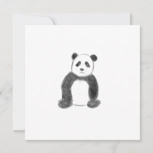 Cartão Esboço preto e branco do panda