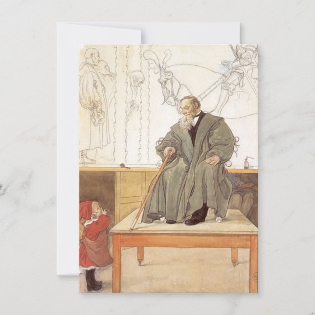 Cartão Esborjn e seu avô (Rapariga e Avô) (Frente)