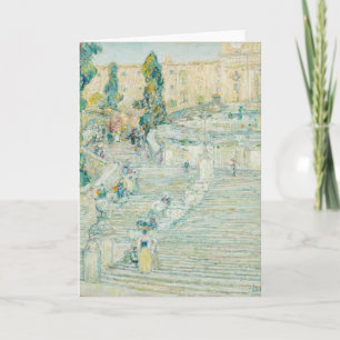 Cartão Escadas Espanholas, Roma Childe Hassam