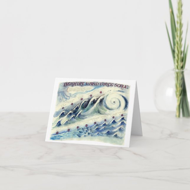 Cartão Escala da Força Eólica de Beaufort (Frente)