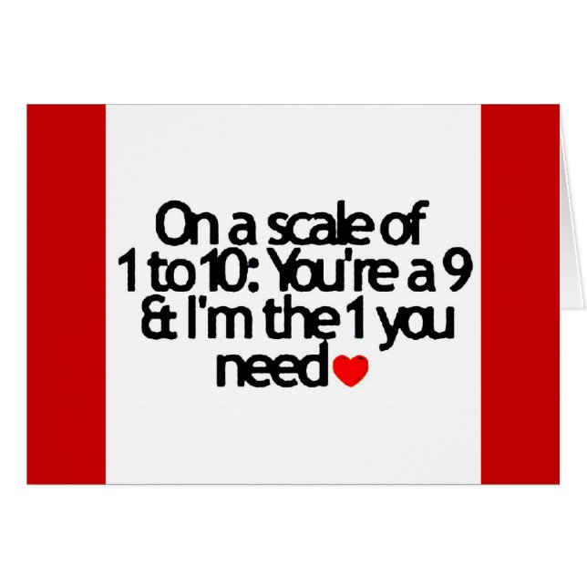 CARTÃO ESCALA DE 1-10 VOCÊ NOVE EU SOU O 1 QUE VOCÊ PRECI (Frente Horizontal)