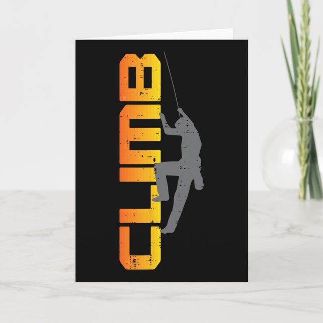 Cartão Escalador Climbe Letras Escalada Boulder Men (Frente)