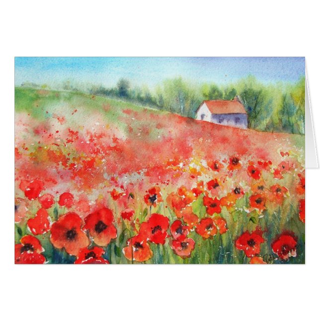 Cartão Escarlate do tapete (Frente Horizontal)