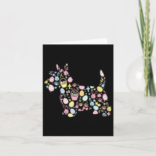 Cartão Escocês Terrier Bunny Easter Páscoa Day Women