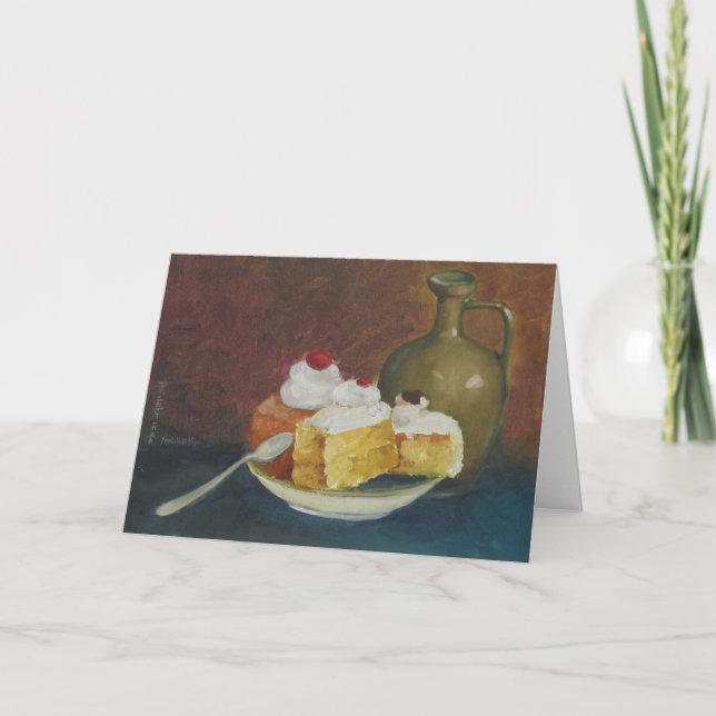 Cartão Escola de Arte, Vida Estática - Bolo e Jug (Frente)